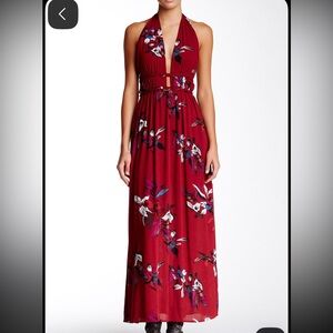 NWOT Meghan LA Maui Maxi Dress Burgundy Floral Small